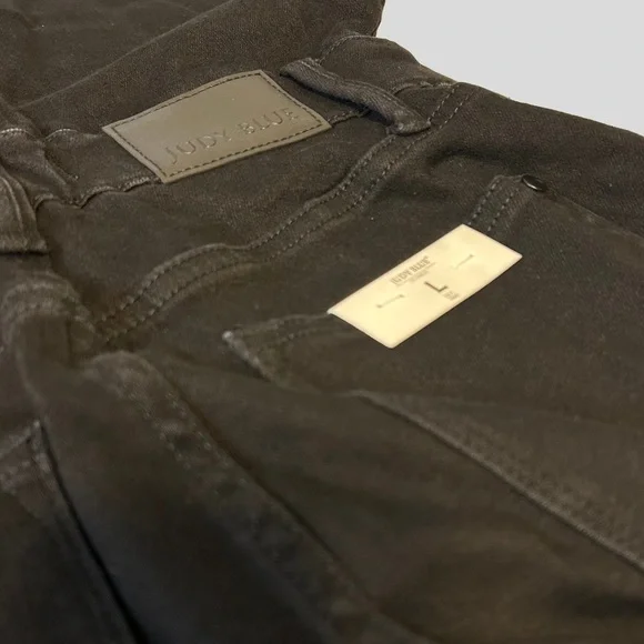 NWT Judy Blue Short Sleeve Straight Tummy Control Black Denim Jumpsuit